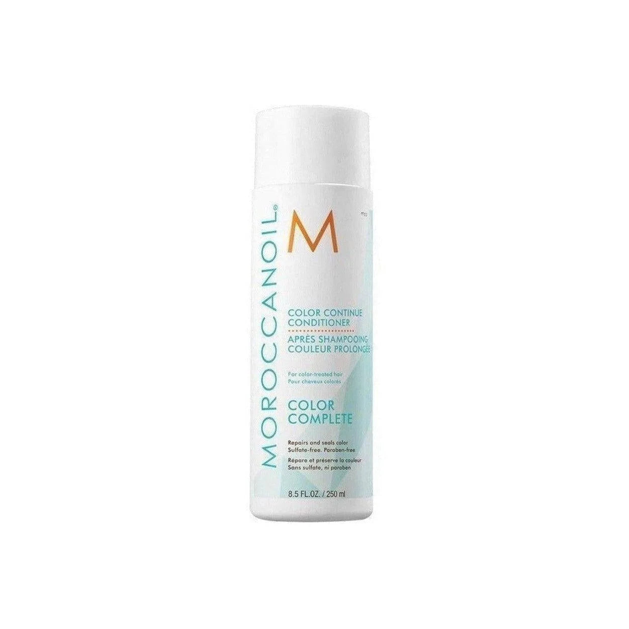 White bottle of Moroccanoil Color Continue Conditioner 250ml for color-treated hair