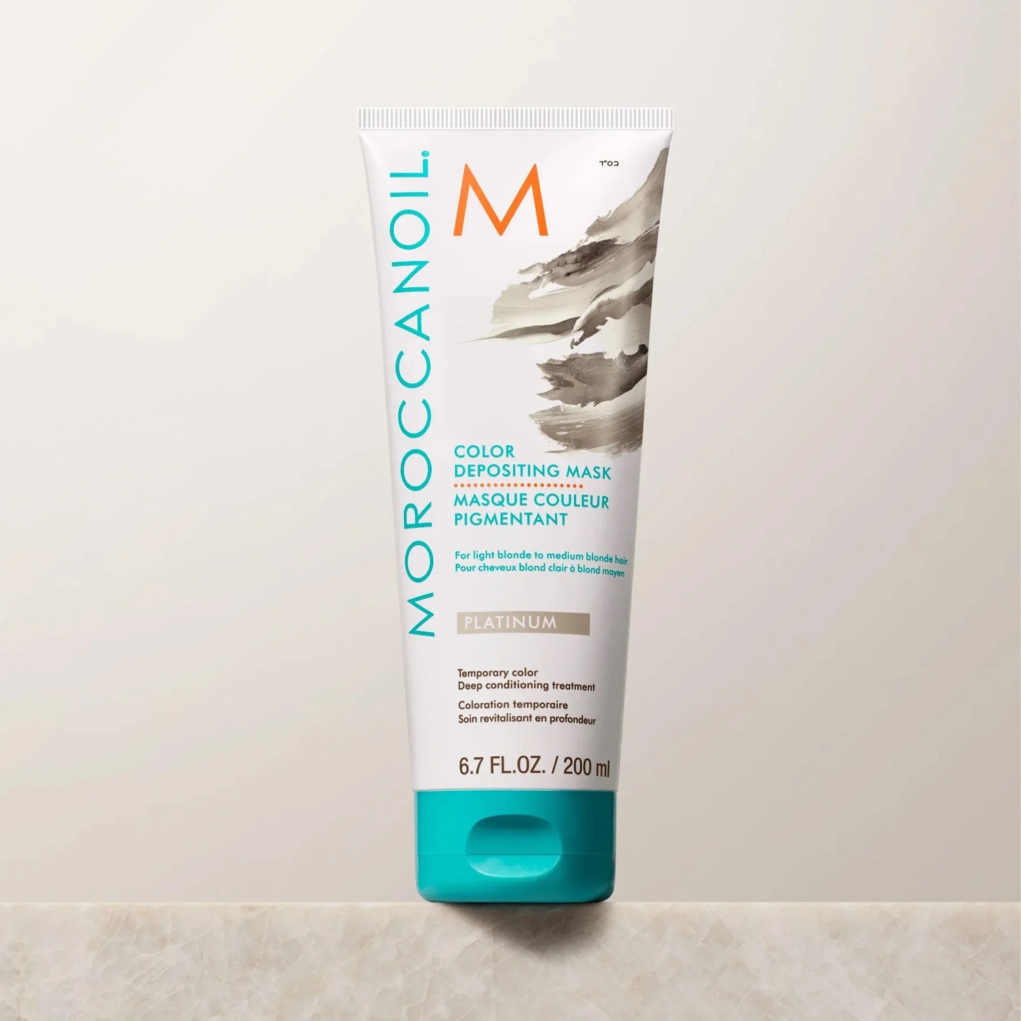 Moroccanoil Color Deposit Mask Platinum 200ml for vibrant hair color enhancement