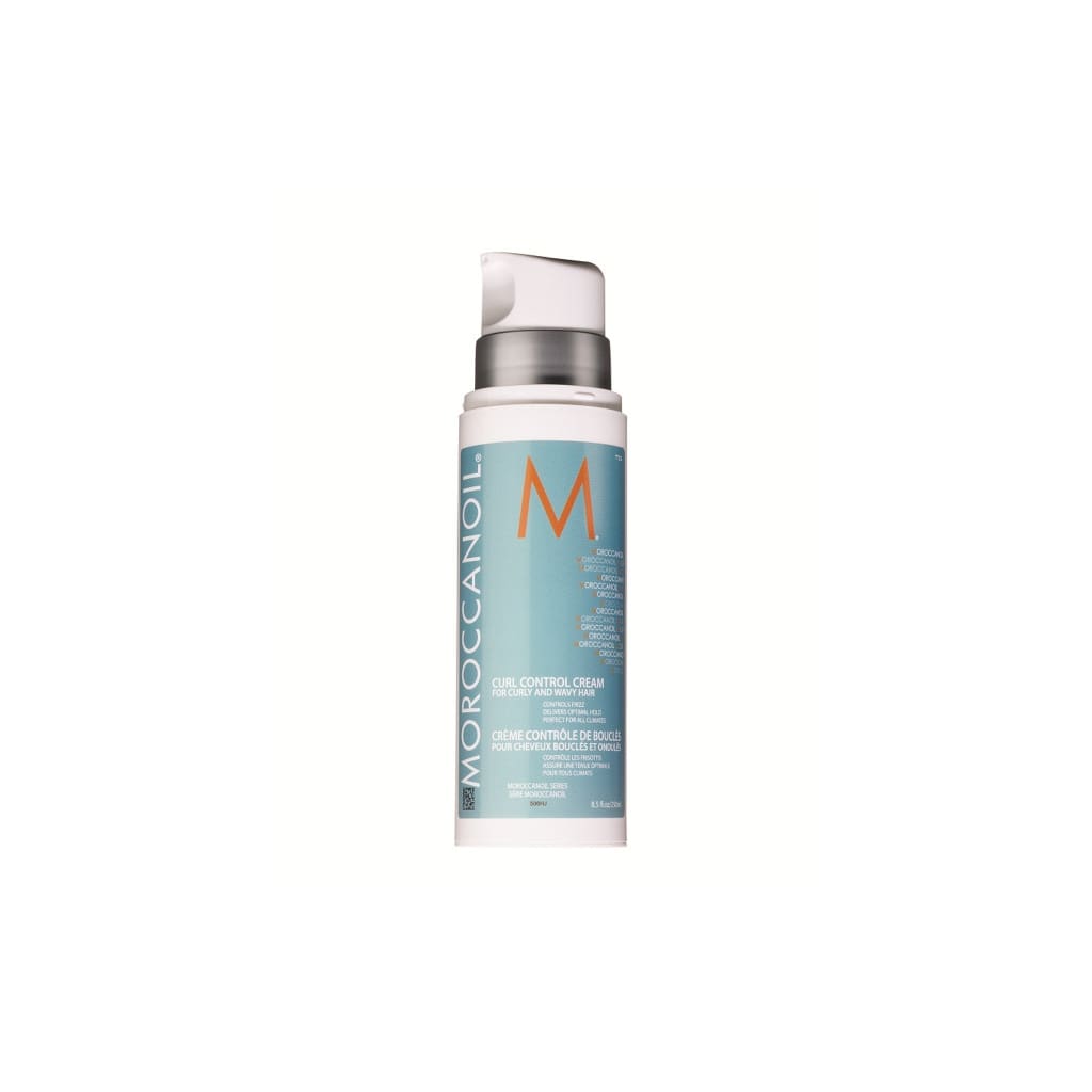 Cylindrical bottle of Moroccanoil Curl Defining Cream 250ml with blue and white packaging