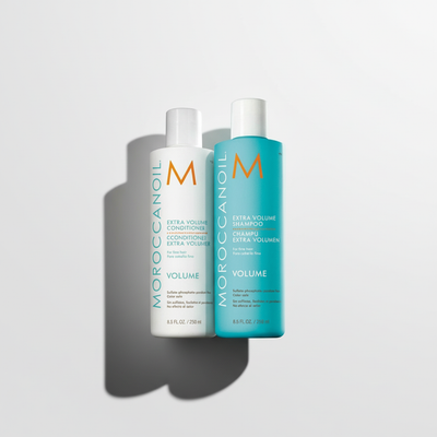 Moroccanoil Extra Volume Bundle with shampoo and conditioner for fine hair volumizing