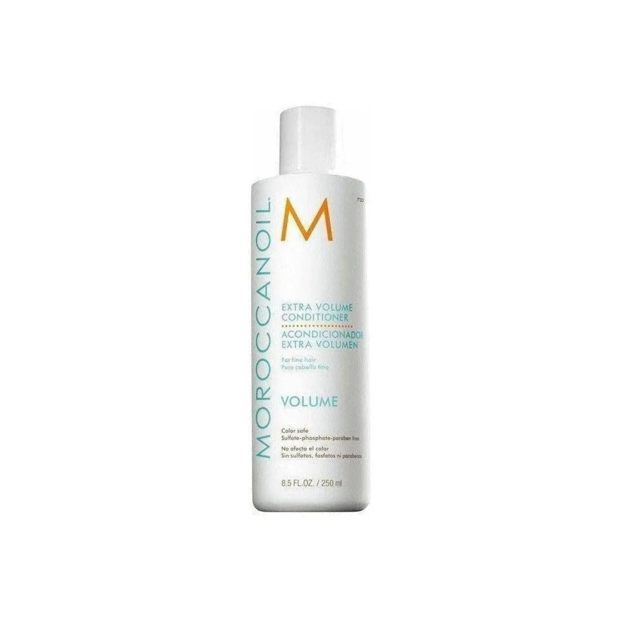 White bottle of Moroccanoil Extra Volume Conditioner 250ml for fine and limp hair