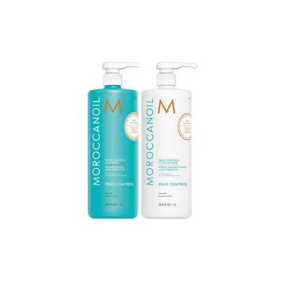 Moroccanoil Frizz Control Shampoo & Conditioner 1L - Large Size Hair Care Set for Smooth, Manageable Hair
