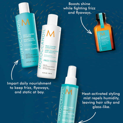 Hair care products from the Moroccanoil brand featuring various styling and treatment formulas.