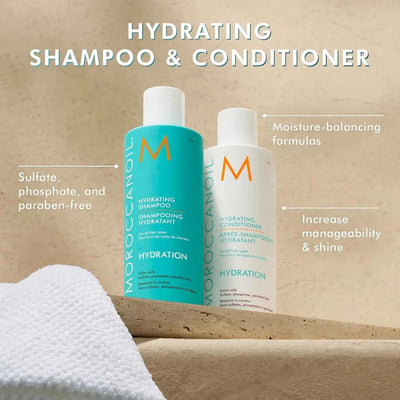 Moroccanoil Hydrating Shampoo lather texture — rich gentle cleanser that removes buildup without stripping moisture