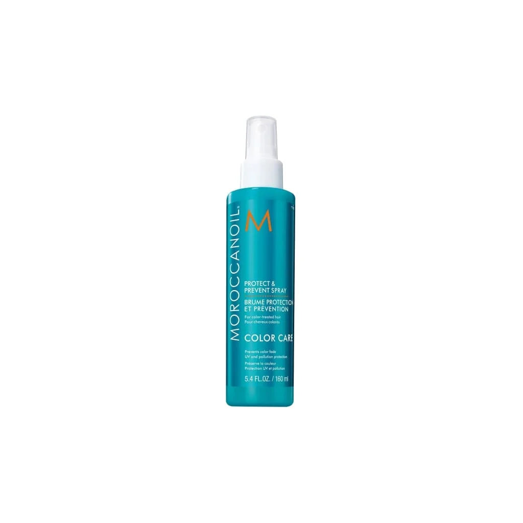 Turquoise spray bottle of Moroccanoil Protect spray from the Color Complete collection, 160ml