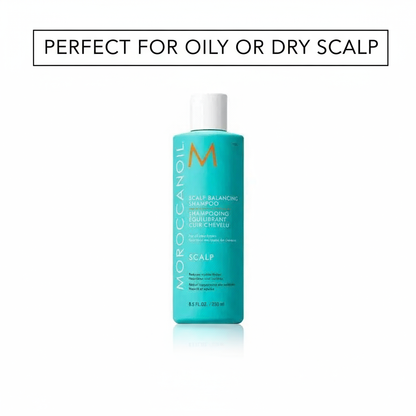 Moroccanoil scalp balancing shampoo turquoise bottle for oily or dry scalp 8.5 fl oz