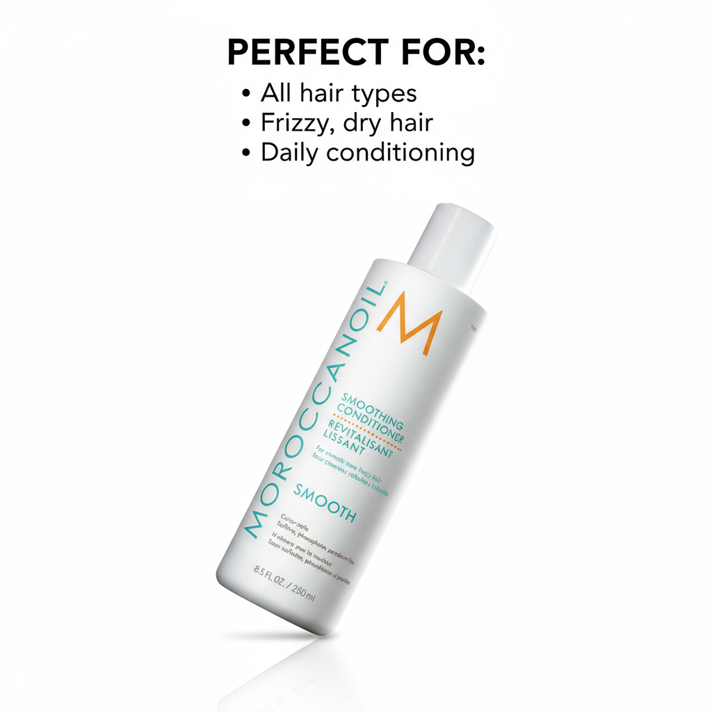 Moroccanoil smoothing conditioner bottle for all hair types frizzy dry hair daily conditioning