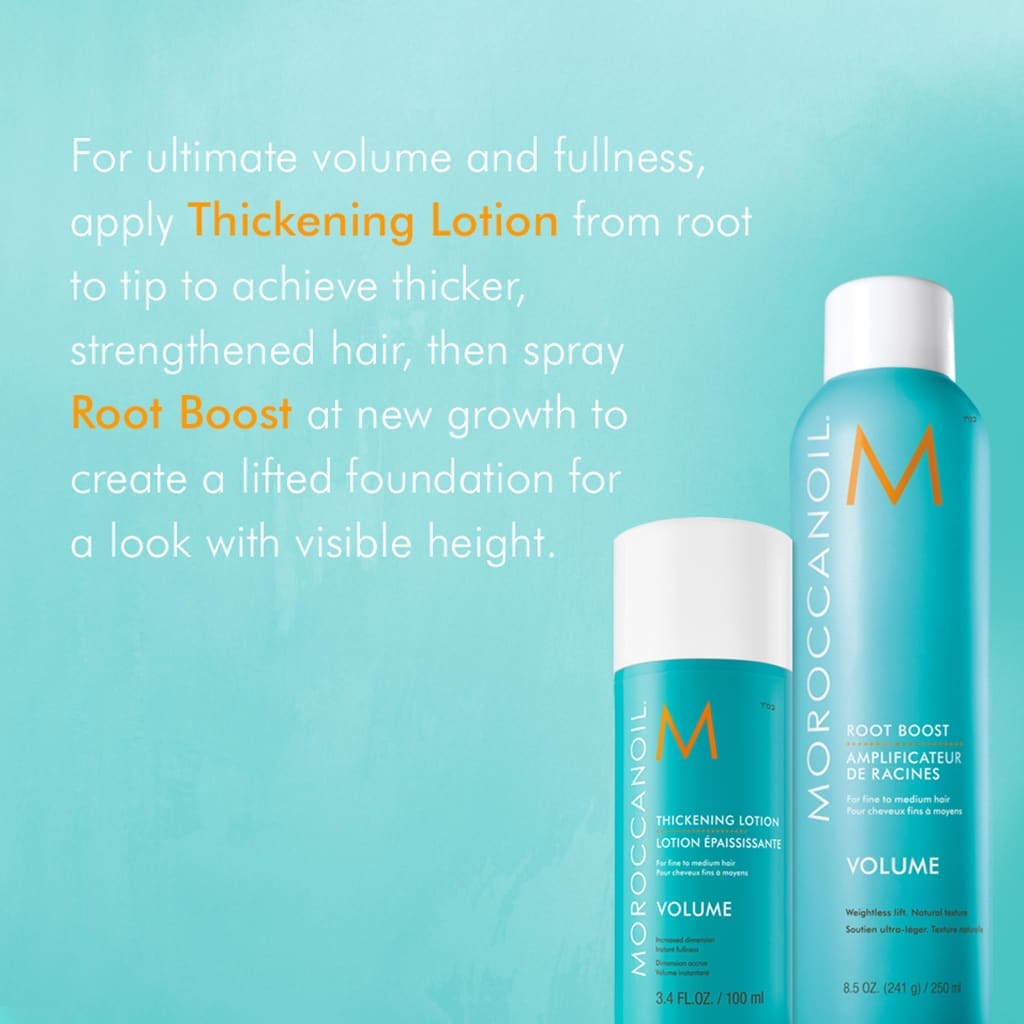 Moroccanoil Thickening Lotion 100ml and Root Boost spray for instant fullness and volume