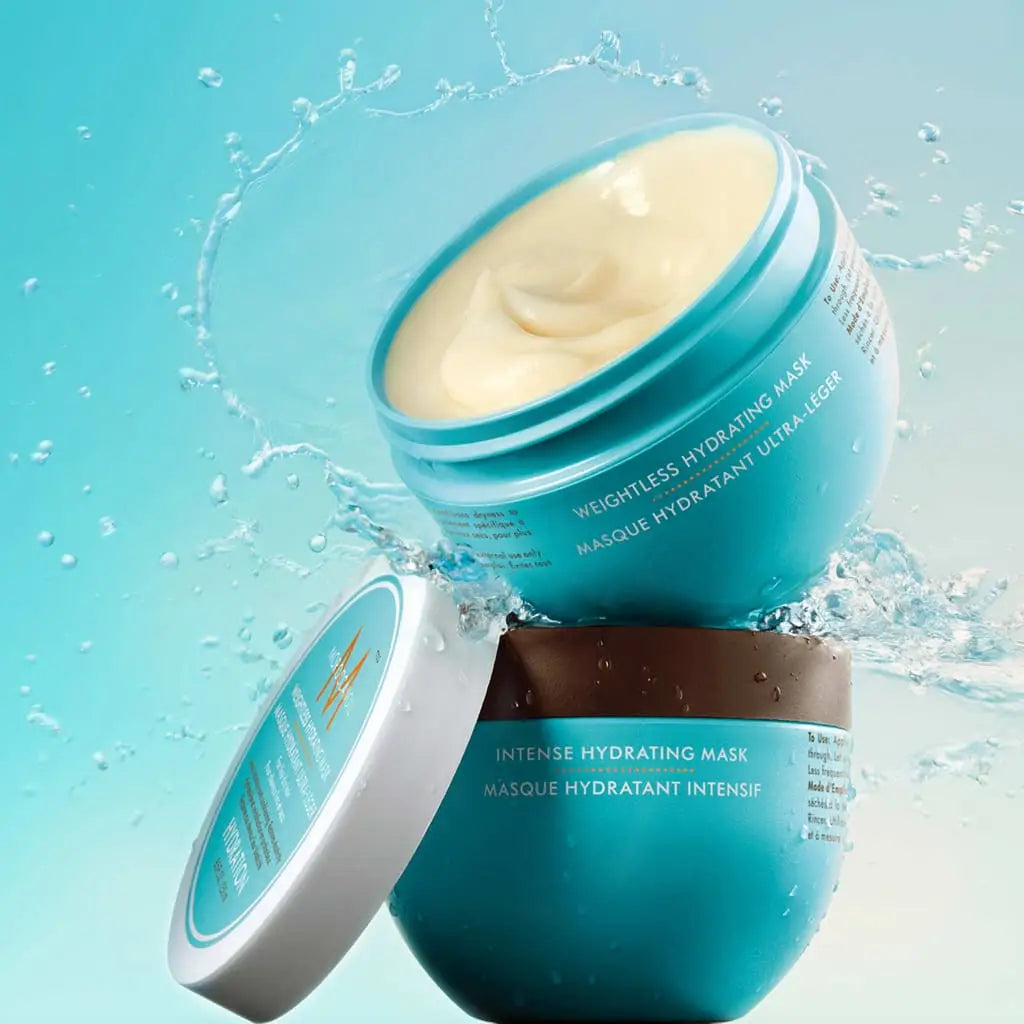 Moroccanoil Weightless Hydrating Mask 250ml with refreshing water splashes around