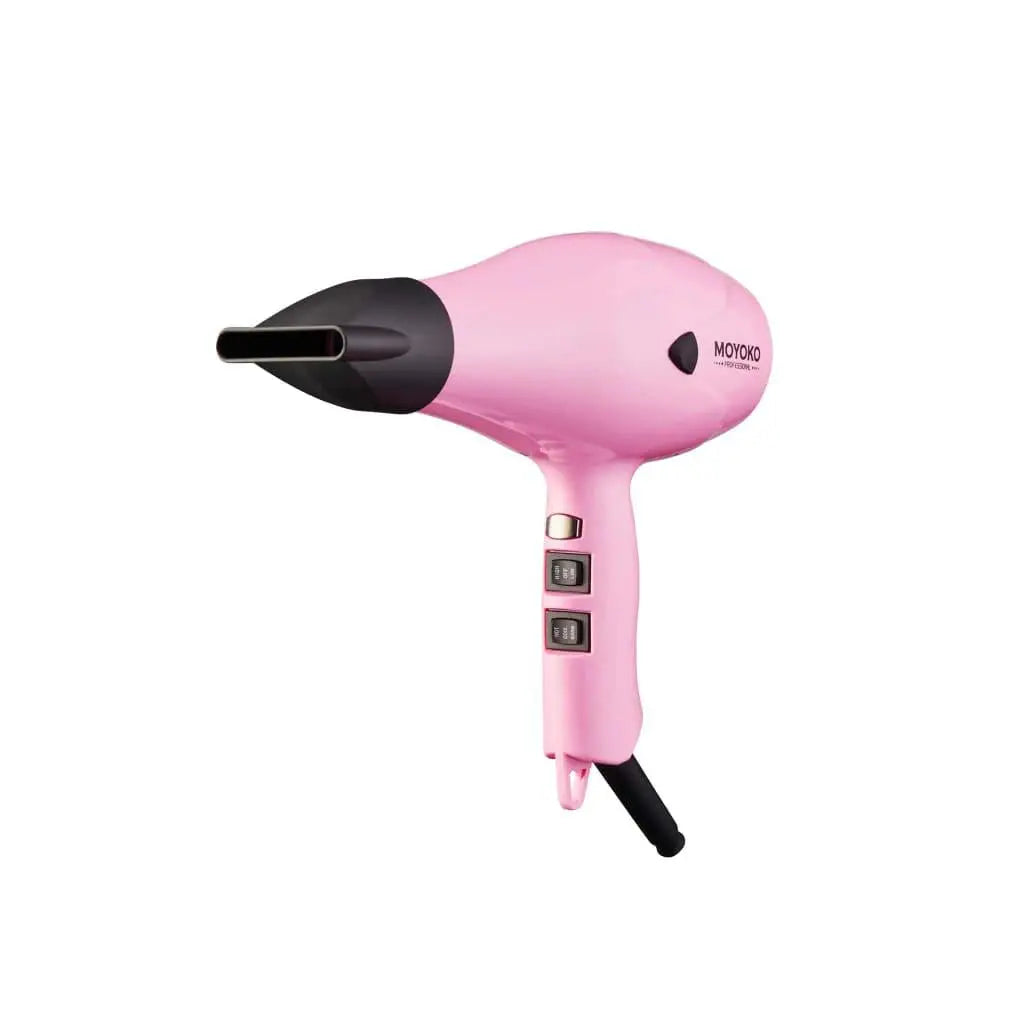 Moyoko E8 Hairdryer - Pink with black nozzle and control buttons available in Cape Town