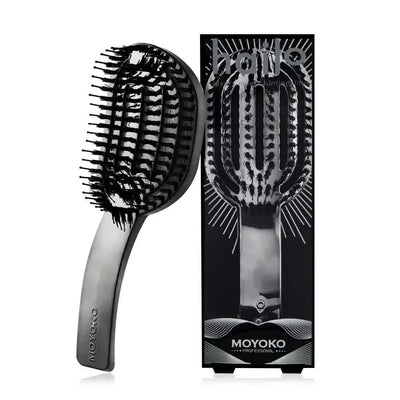 Moyoko Hailo Detangling Brush - Gun Chrome. Smooth, Damage-Free Hair. Shop Now!