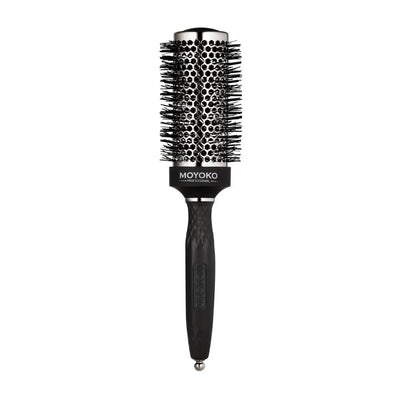 Moyoko Silver Arch Round Brush: 45mm Ionic Blow Dry Brush for Hair Styling & Volume. Professional Quality.