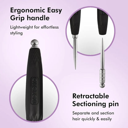 Hair Styling Tool: Ergonomic Handle & Retractable Sectioning Pin for Easy Hair Styling and Sectioning - Shop Now!