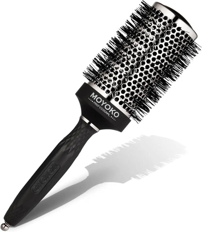 MOYOKO Silver Arch Round Blow Dry Brush 55mm - Professional Hair Styling Volume Shine - Buy Now!
