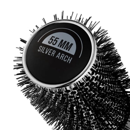 Moyoko Silver Arch 55mm Round Blow Dry Brush: Volume & Shine | Professional Hair Styling at Home