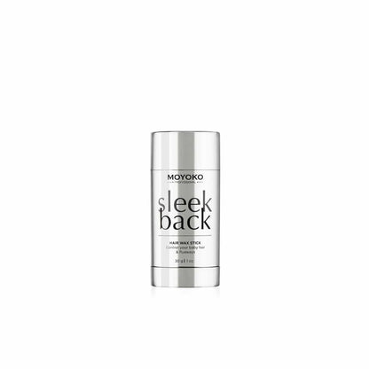 Silver cylindrical container of Moyoko Sleek Back hair wax stick in Cape Town