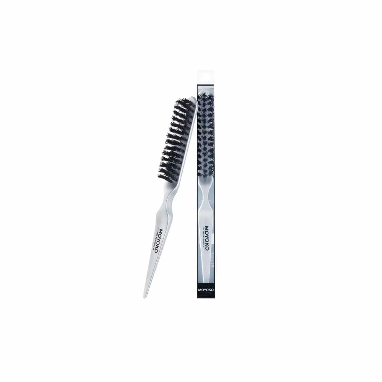 Black and white Moyoko Sleek Brush with bristles, ideal for styling in Cape Town, South Africa