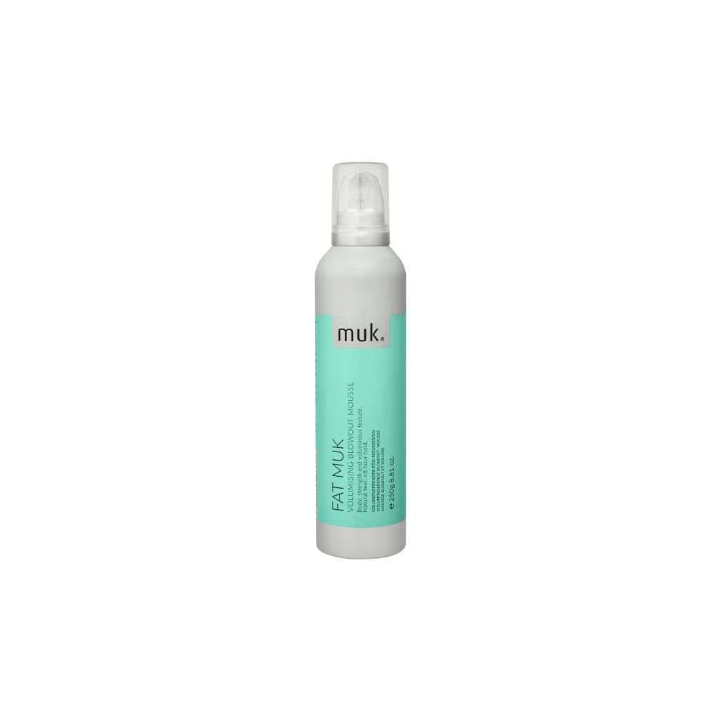 MUK Fat Muk Volumising Blowout Mousse - 200ml in mint green and white bottle