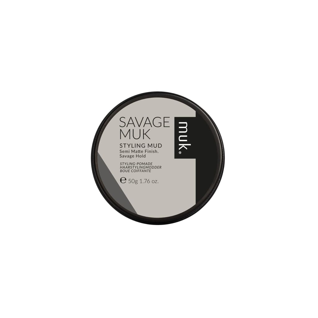 Savage Muk Styling Mud - 50g in a circular container with a mandarin peel fragrance