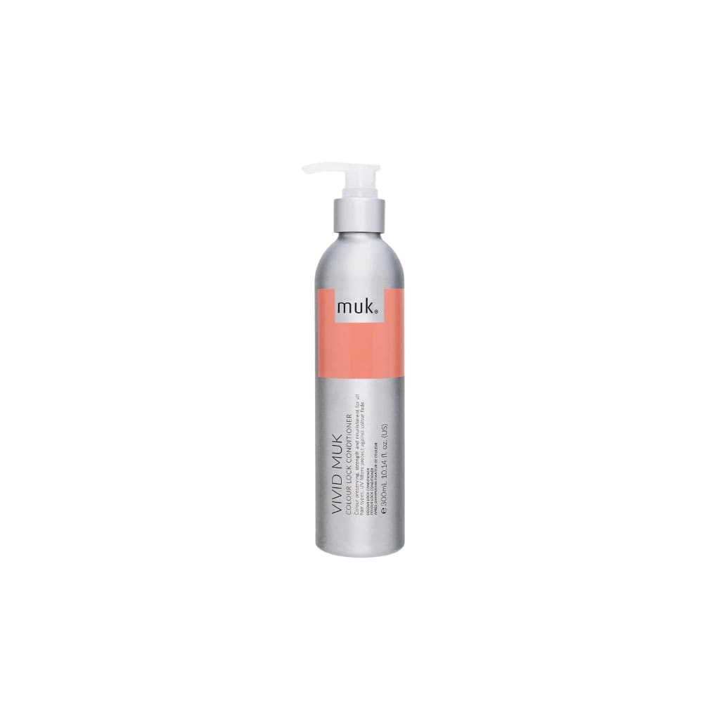 Vivid Muk Colour Conditioner 300ml - Silver Bottle with Orange ’muk’ Label and Pump Dispenser