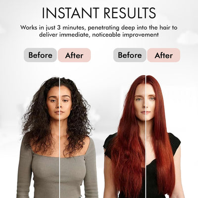 Hair Straightening: Before & After Instant Results. Hair product for frizzy and curly hair. Instant Transformation!