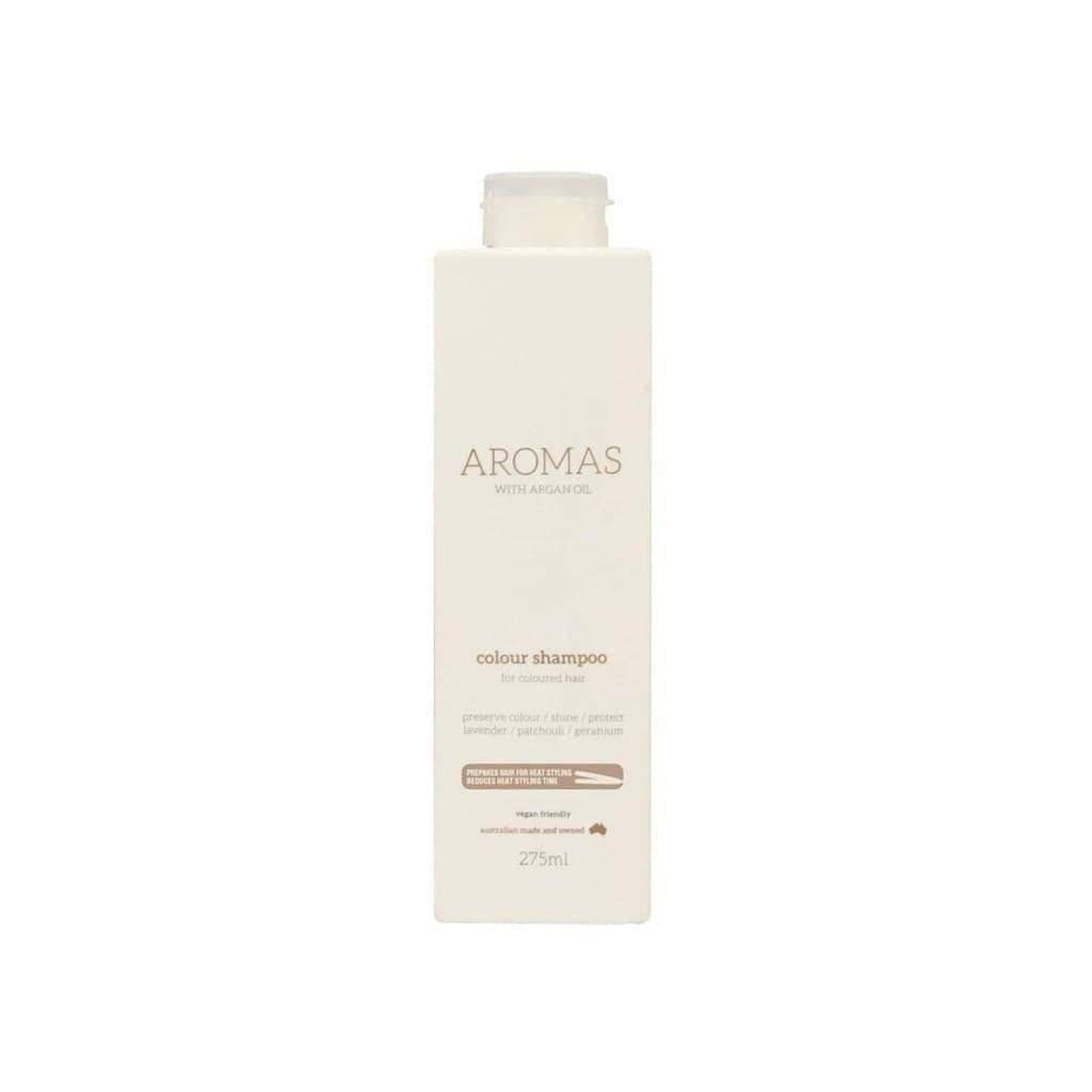 White bottle of Nak Aromas Colour Shampoo with Argan Oil for color-treated hair, 275ml