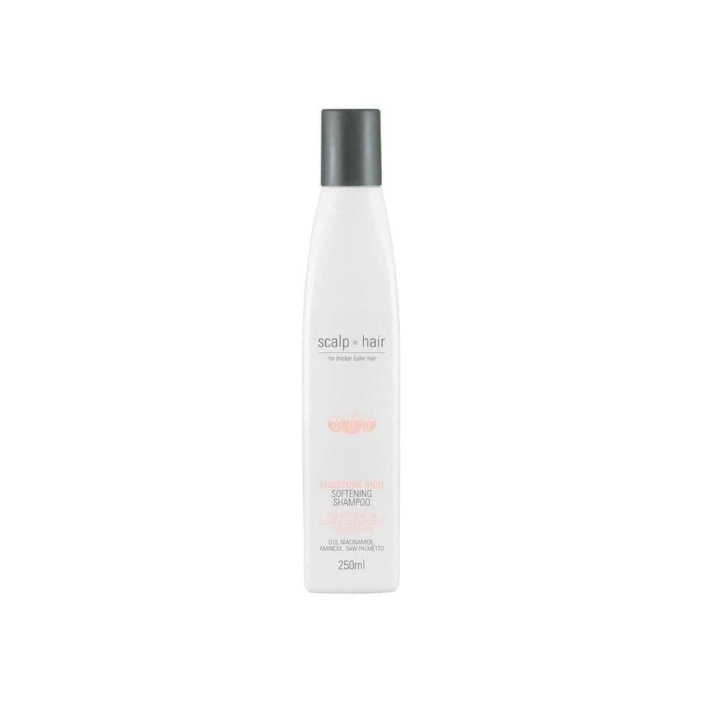 White bottle of Nak Moisture Rich Shampoo 250ml for chemically treated hair