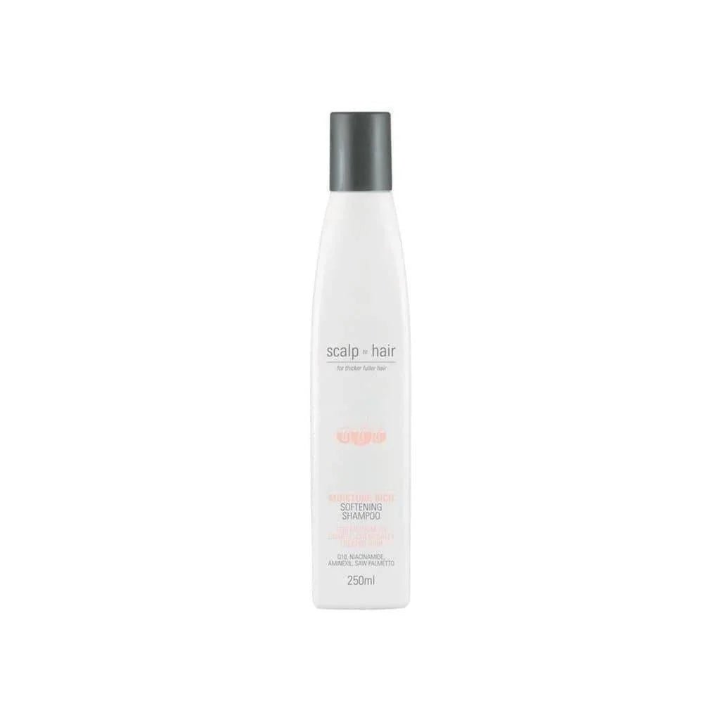 White bottle of Nak Moisture Rich Shampoo 250ml for chemically treated hair