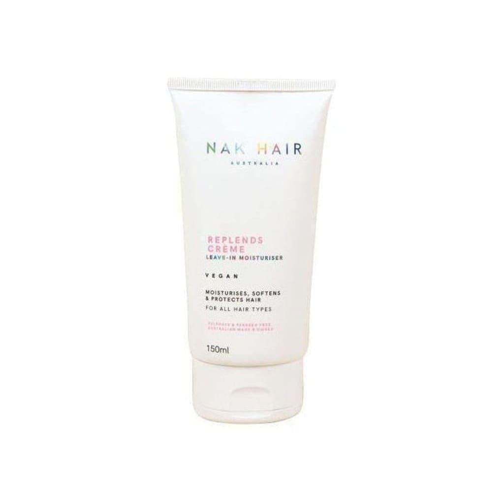 White tube of Nak Replends Creme Leave-in Moisturiser 150ml, ideal for split ends