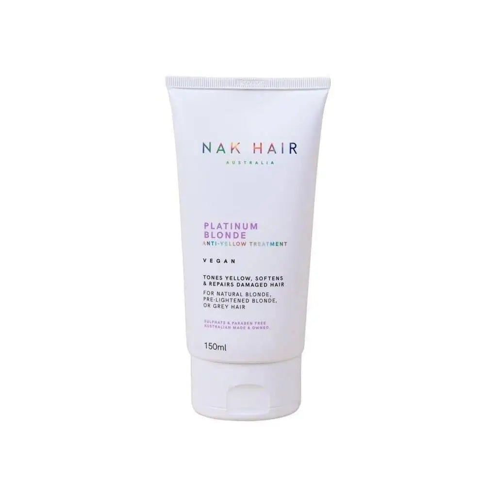 NAK Hair Platinum Blonde Anti Yellow Treatment 150ml for banishing brassiness in blonde hair