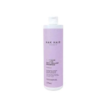 NAK Signatures Platinum Blonde Anti Yellow Shampoo 375ml purple bottle