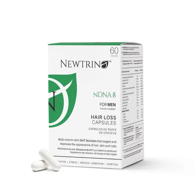 NEWTRINO NDNA 8 Hair Loss Capsules for Men - 60 Count. Multi-vitamin with DHT blockers for thicker, healthier hair. 