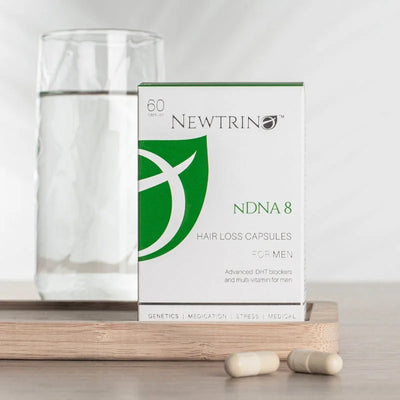 Newtrino NDNA 8 Hair Loss Treatment for Men: DHT Blocker Capsules for Stronger, Healthier Hair & Growth.