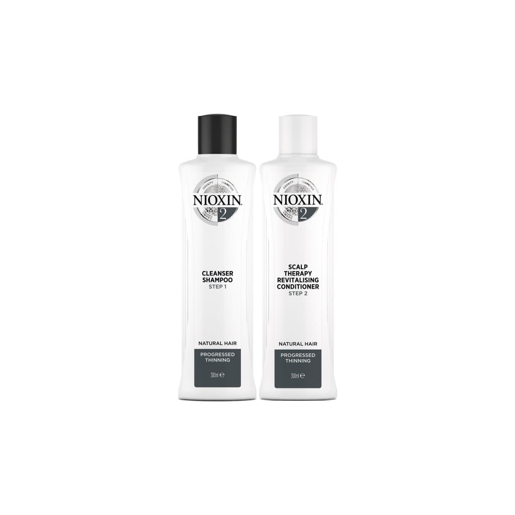 Nioxin System 2 Shampoo and Conditioner Kit for Natural Hair Thinning. Cleanser & Revitaliser Bundle, 300ml.