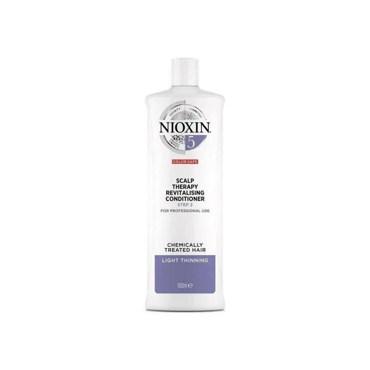 Bottle of Nioxin System 5 Scalp Therapy Revitalizing Conditioner for chemically treated hair