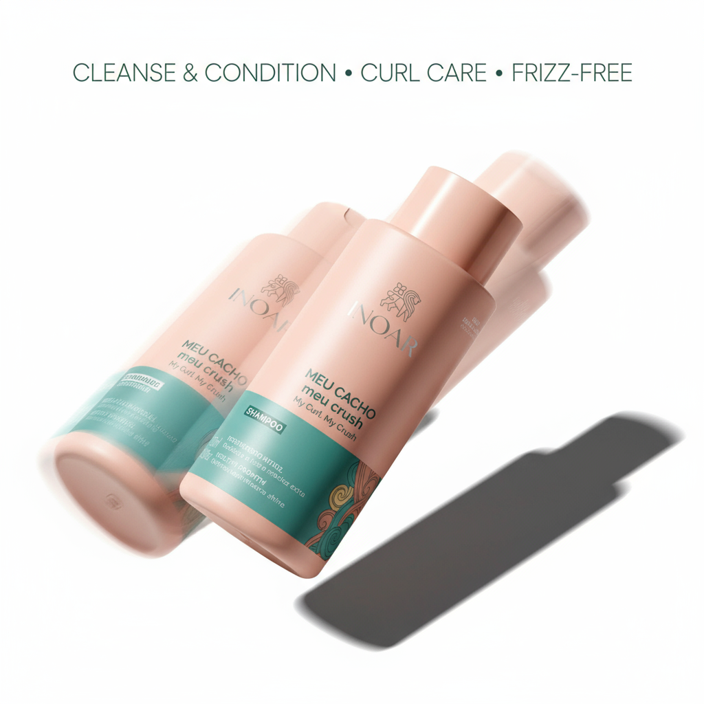 Inoar curl care shampoo and conditioner bundle with cleanse and condition formula for frizz-free curls