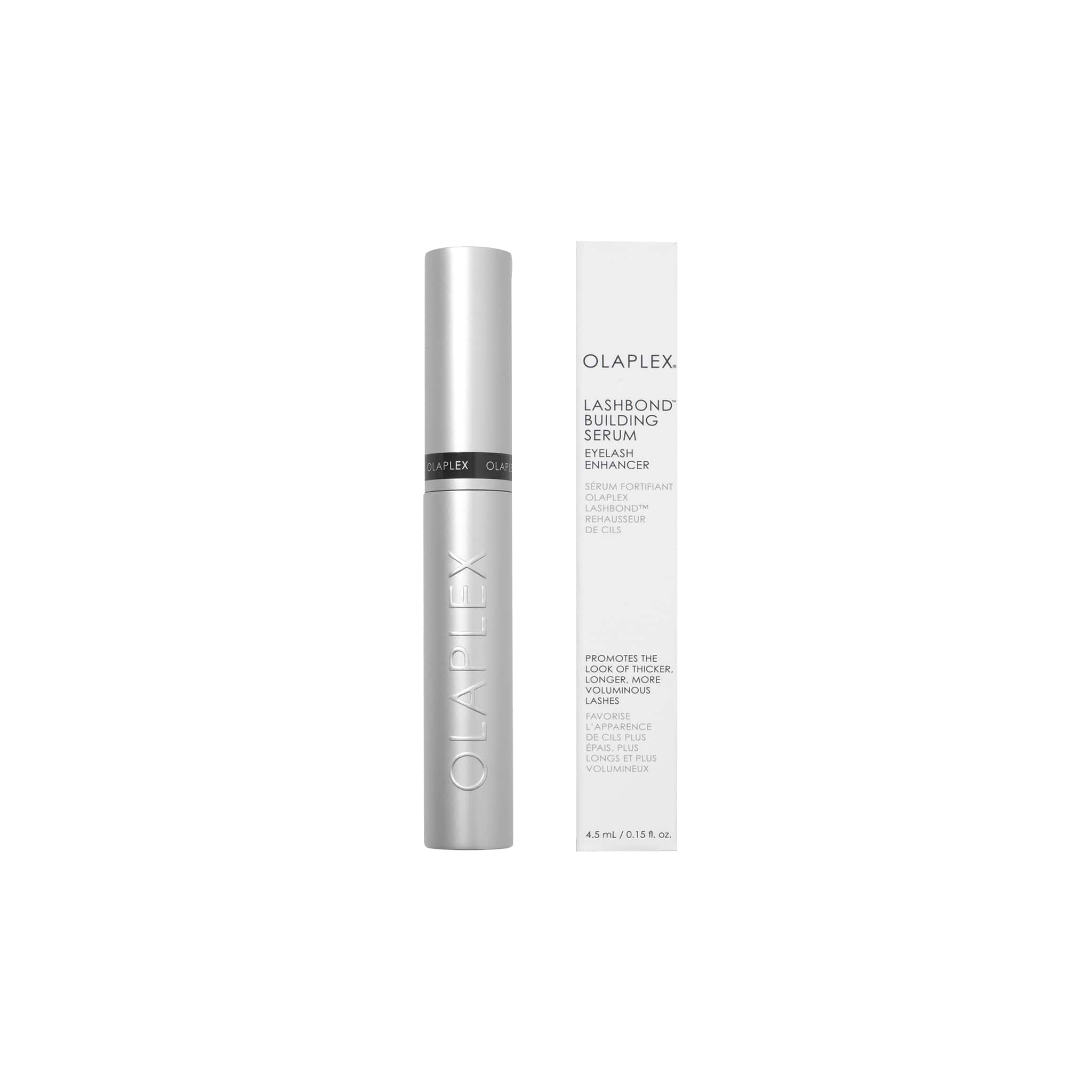 Olaplex Lashbond Serum in a sleek silver tube for enhancing lashes and brows
