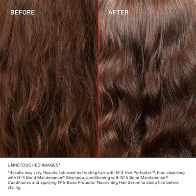 Olaplex No.3 Hair Treatment before and after results showing smooth, restored hair texture