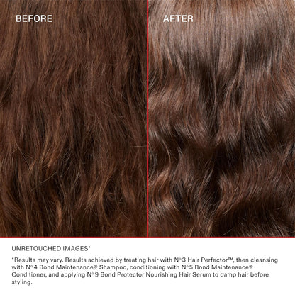 Olaplex No.3 Hair Treatment before and after results showing smooth, restored hair texture