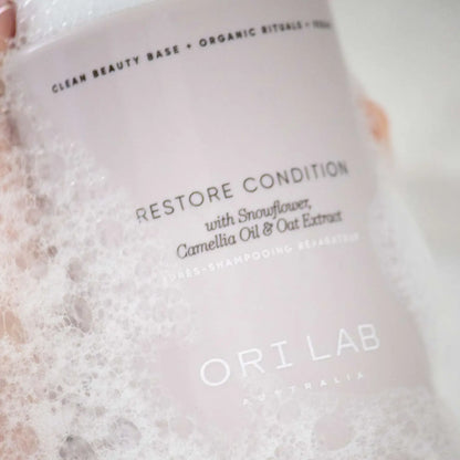 ORI LAB Restore Conditioner: Snowflower, Camellia Oil & Oat Extract to Nourish & Restore Hair. Hair Care.
