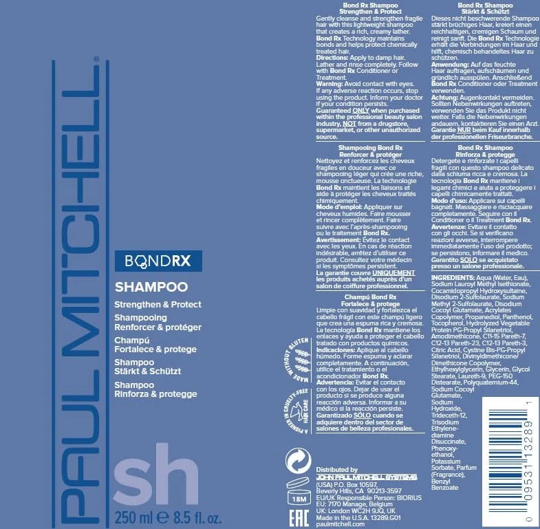 Paul Mitchell Bond Rx Shampoo: Repair & Strengthen Damaged Hair. Professional bond-building shampoo.