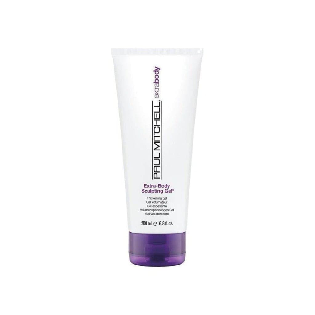 White tube of Paul Mitchell Extra Body Sculpting Gel 200ml with a purple base