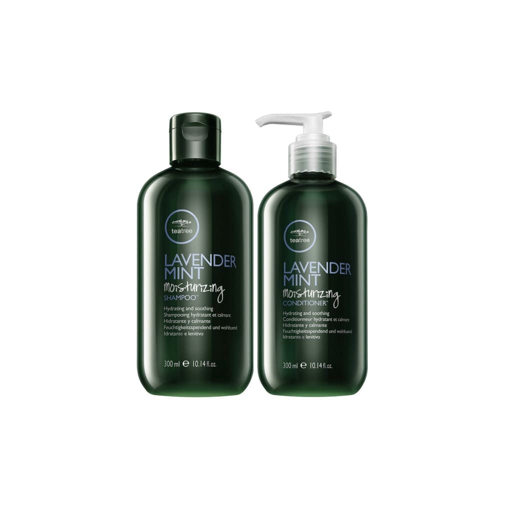 Paul Mitchell Lavender Mint Bundle: Moisturizing hair products in dark green bottles