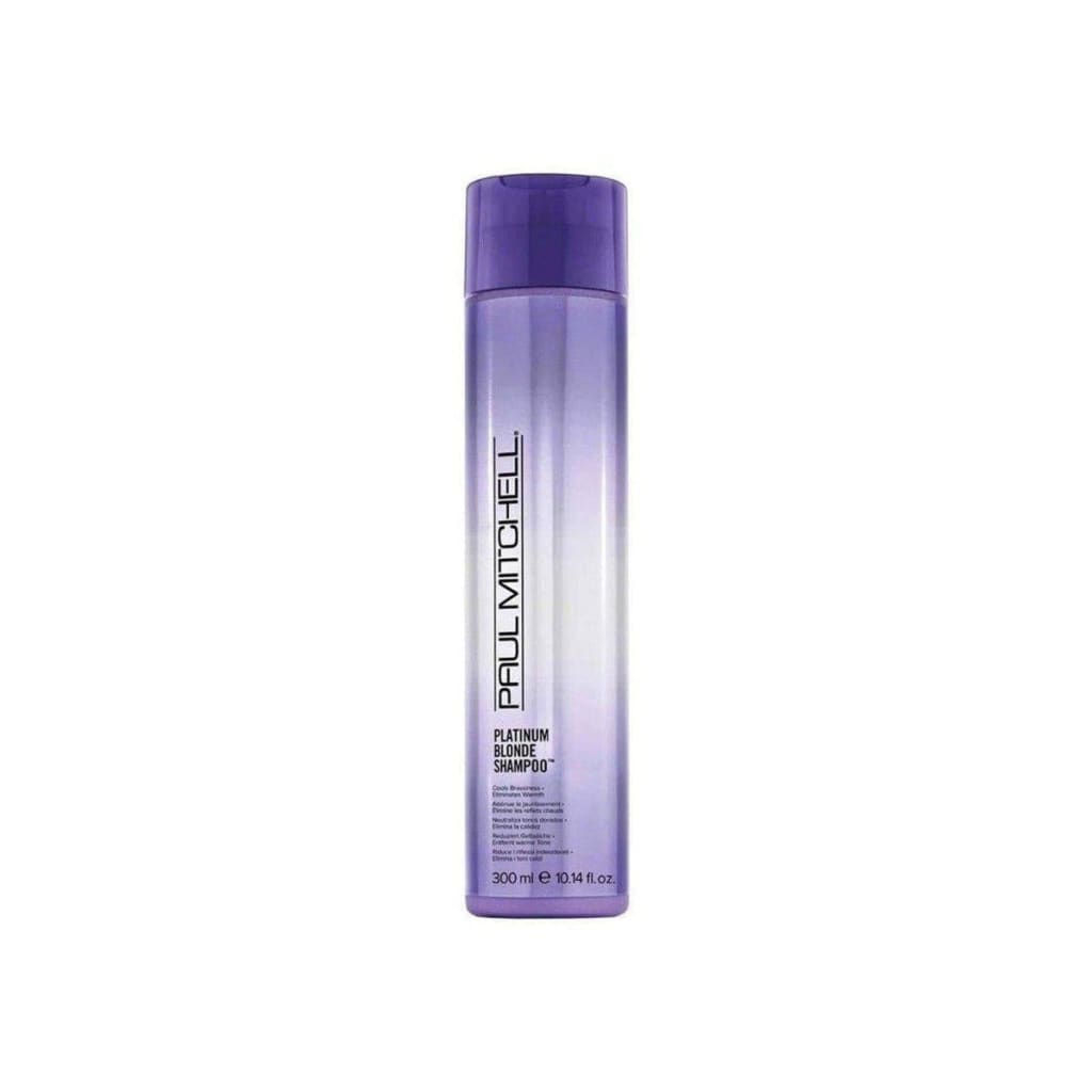 Purple gradient bottle of Paul Mitchell Platinum Blonde Shampoo 300ml for vibrant blonde hair