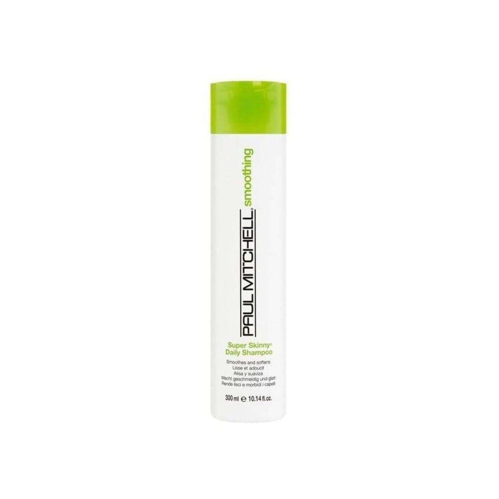 Bottle of Paul Mitchell Super Skinny Daily Shampoo 300ml with green cap