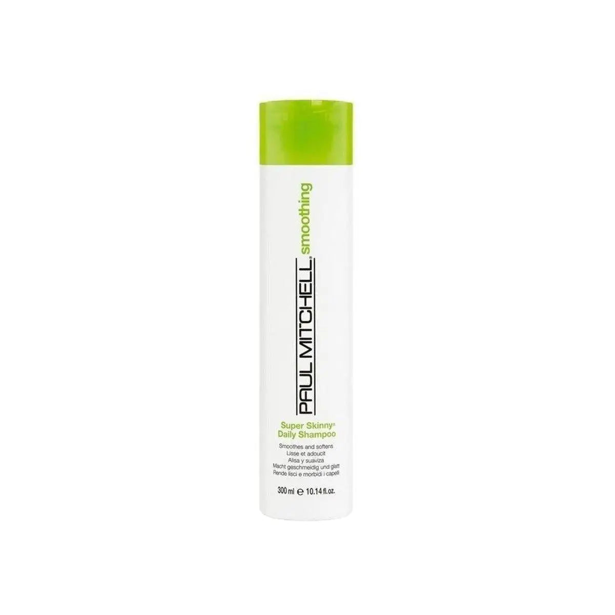 Bottle of Paul Mitchell Super Skinny Daily Shampoo 300ml with green cap