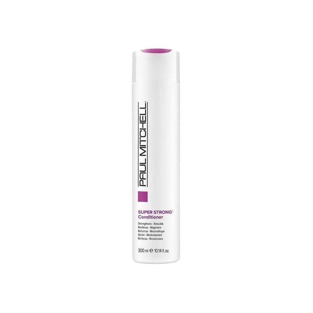 White bottle of Paul Mitchell Super Strong Daily Conditioner 300ml with purple accents