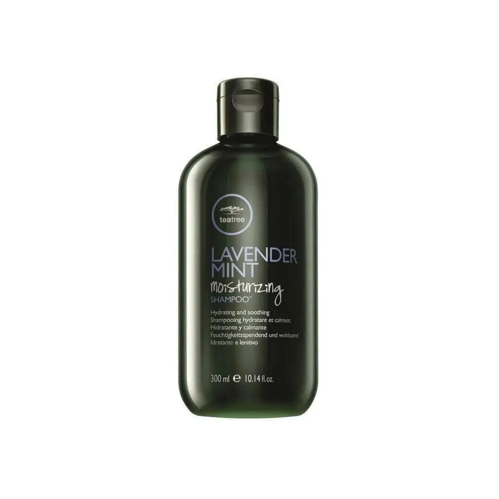 Paul Mitchell Tea Tree Lavender Mint Shampoo 300ml - Dark green bottle of moisturizing shampoo