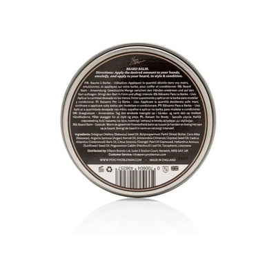 Percy Nobleman Beard Balm Ingredients, Directions & Made in England Details | Close-up View