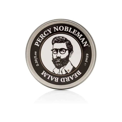Percy Nobleman Beard Balm 65g tin featuring a bearded man’s portrait. Nobleman beard balm